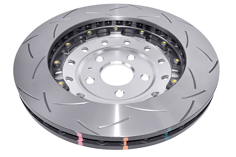DBA 5000 series T3 Slotted Silver Hat Brake Disc 370mm x 34mm Kangaroo Paw DBA52844SLVS - Front