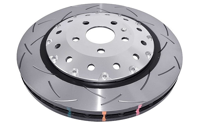 DBA 5000 series T3 Slotted Silver Hat Brake Disc 370mm x 34mm Kangaroo Paw DBA52844SLVS - Front