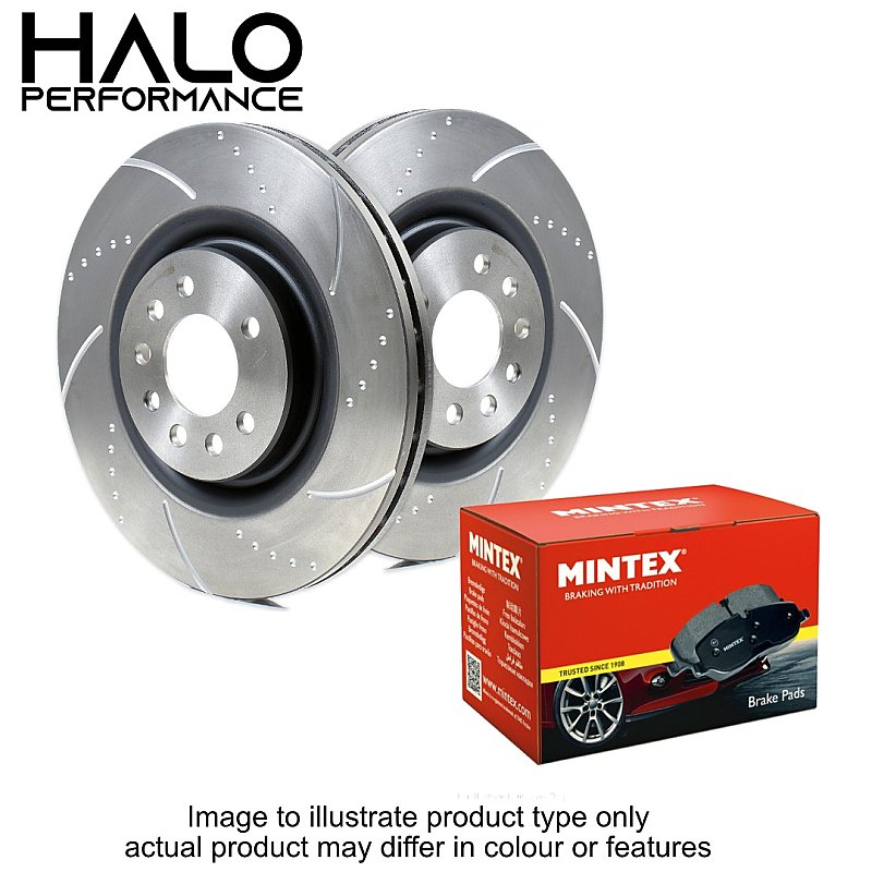 Fiesta 1.0 Ecoboost MK7.5 Front Dimpled and Grooved Discs With Mintex Pads