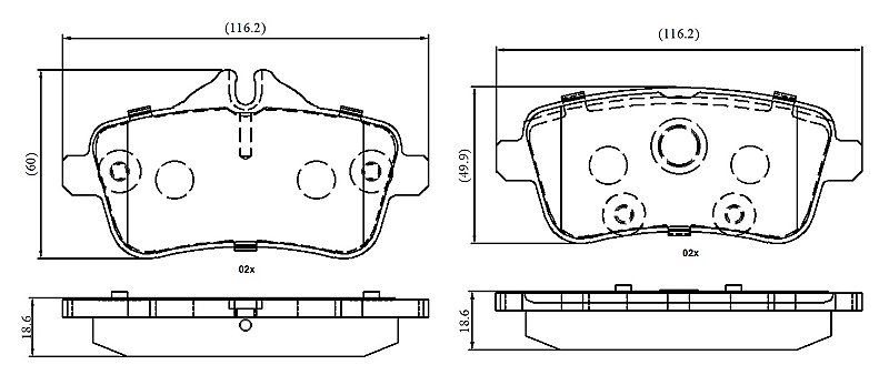 Mercedes A45 W176 Rear HALO Brake Pad Set