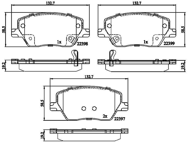 Front Brake Pads to fit Fiat TIPO Estate (356, 357) 1.3 D (356WXH1A) and others