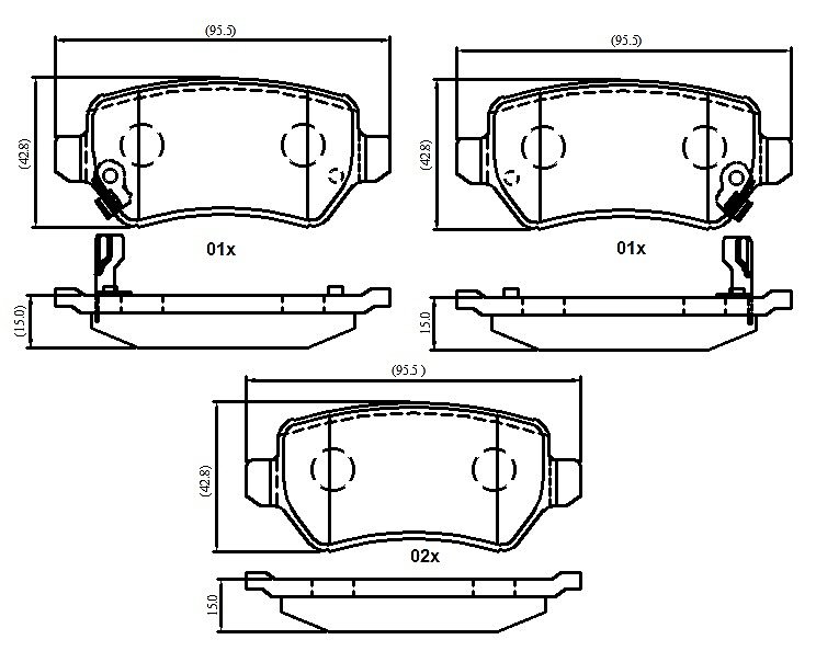 Rear Brake Pads to fit Kia CEE'D (JD) 1.0 T-GDI and others