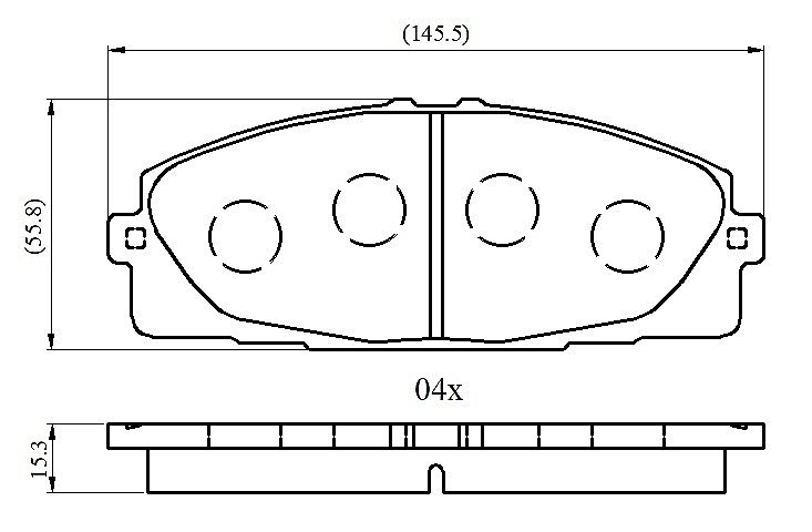 Front Brake Pads to fit Toyota HIACE IV Bus (H1, H2) 2.5 D-4D (KLH12, KLH22) and others