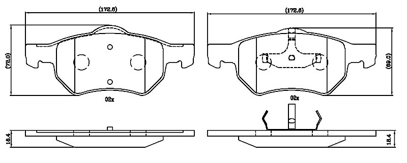 Front Brake Pads to fit Chrysler VOYAGER / GRAND VOYAGER III (GS, NS) 2.5 TD and others