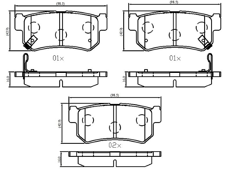 Rear Brake Pads to fit Daewoo KORANDO (KJ) 2.3 and others