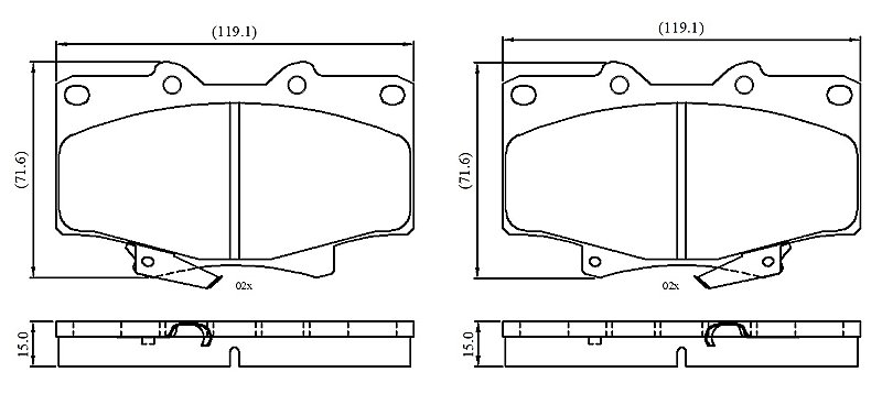 Front Brake Pads to fit Toyota LAND CRUISER 80 (J8) 4.2 TD 24V (HDJ80, HDJ80, HDJ81V) and others