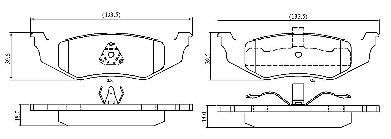 Rear Brake Pads to fit Chrysler 300M (LR) 2.7 V6 24V and others