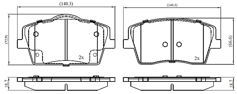 Front Brake Pads to fit Volvo XC40 (536) T5 AWD and others
