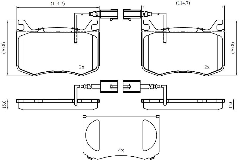 Front Brake Pads to fit Alfa Romeo GIULIA (952) 2.0 (952ABA25B) and others
