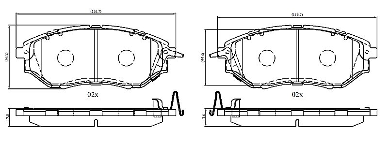 Front Brake Pads to fit Subaru FORESTER (SJ) 2.0 D AWD (SJD) and others