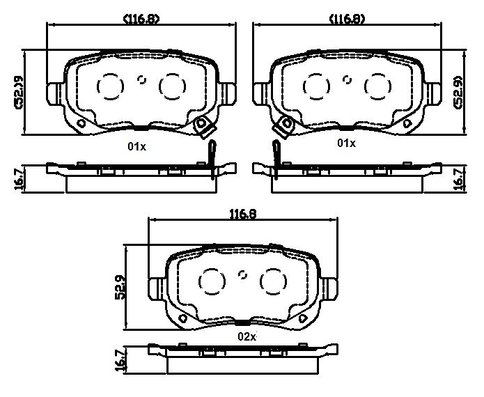 Rear Brake Pads to fit Chrysler GRAND VOYAGER V (RT) 2.8 CRD and others