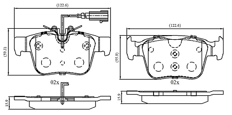 Rear Brake Pads to fit Alfa Romeo GIULIA (952) 2.0 (952ABA25B) and others