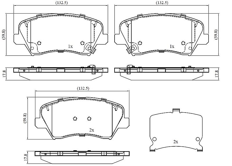 Front Brake Pads to fit Hyundai i30 (GD) 1.4 and others