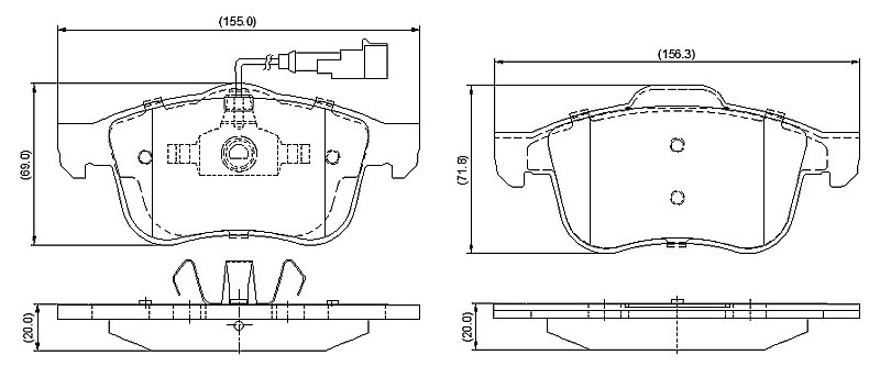 Front Brake Pads to fit Alfa Romeo 159 (939) 1.8 MPI (939AXL1A) and others