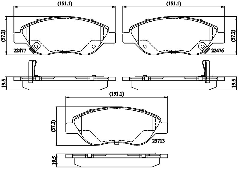 Front Brake Pads to fit Fiat TIPO Estate (356, 357) 1.4 (356WXF1B) and others