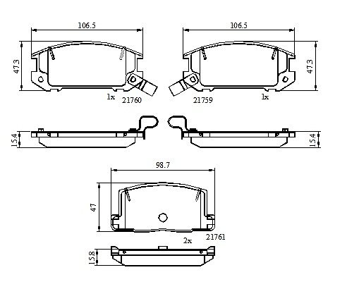 Rear Brake Pads to fit Toyota MR2 I (AW1) 1.6 16V (AW11) and others