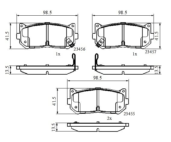 Rear Brake Pads to fit Kia CARENS I MPV (FC, FJ) 1.6 and others