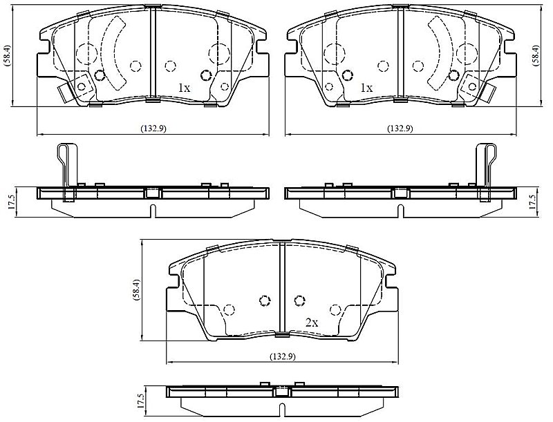 Front Brake Pads to fit Ssangyong KORANDO (C300) 1.5 e-XGDi and others