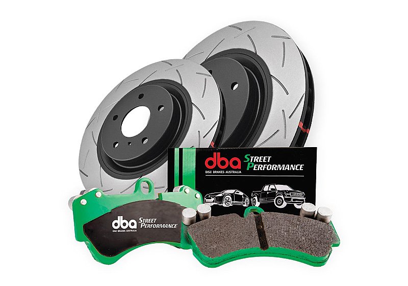 DBA Brake Kit - 4000 Series T3 Slotted & Street Performance Brake Pads (2x DBA42165S + DB9022SP) DBA42165S-9022SP