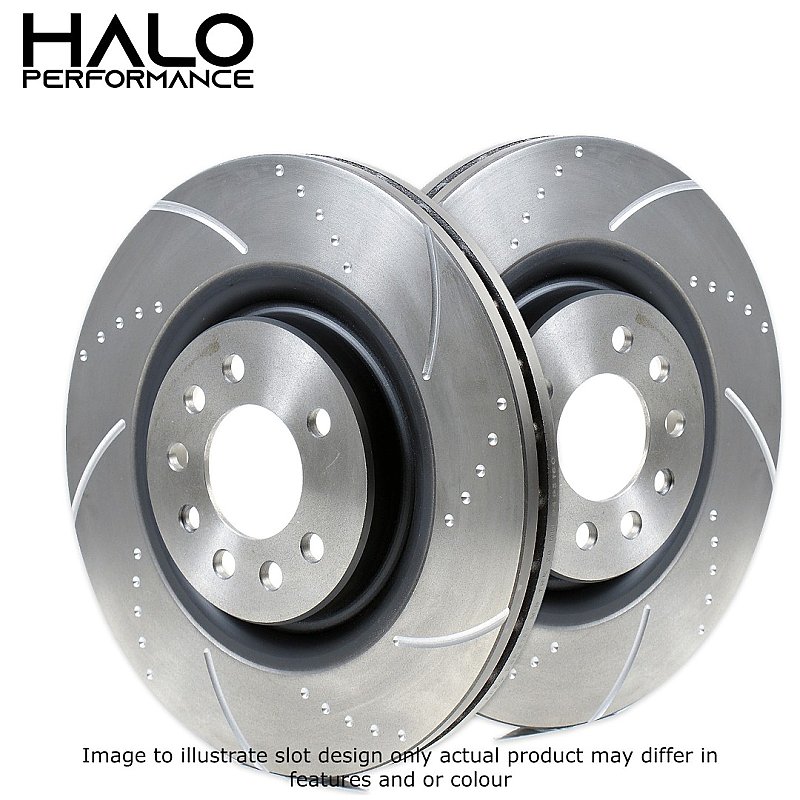 Mini Cooper S F56 Front Brake Discs Dimpled and Grooved 294mm 5x112 PCD