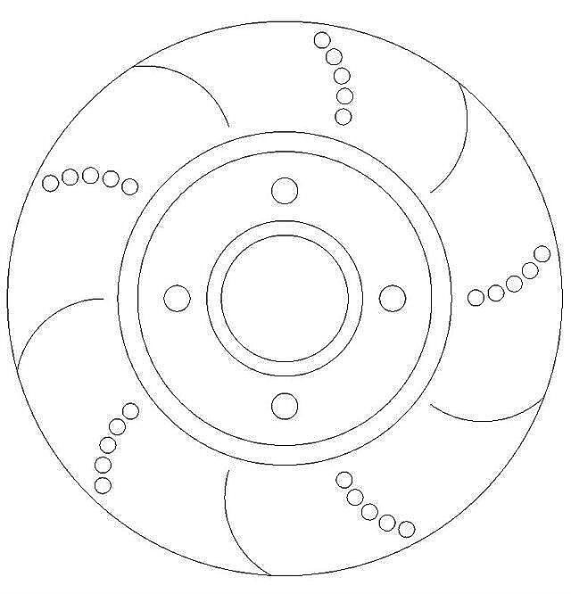 Rear Dimpled and Grooved Brake Discs to fit Subaru IMPREZA Saloon (GD) 2.0 WRX S