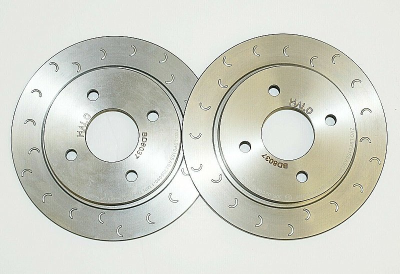 Fiesta ST150 ST180 Rear Halo Slotted Brake Discs and HALO Brake Pads
