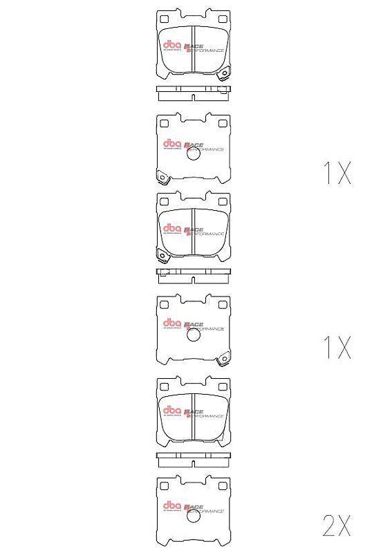 Toyota Yaris GR Rear DBA Race Performance Brake Pads