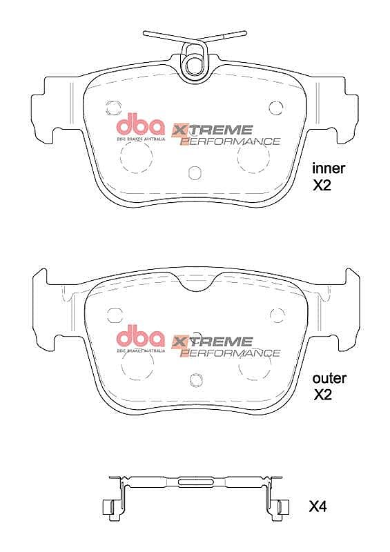 VW Golf R MK8 & Others Rear DBA Xtreme Brake Pads