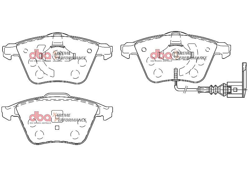 Front DBA Xtreme Brake Pads to fit Audi S3 8P