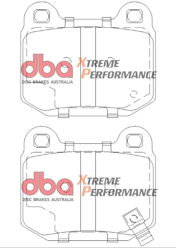 Rear DBA Xtreme Brake Pads to fit Impreza WRX STi - Image 1