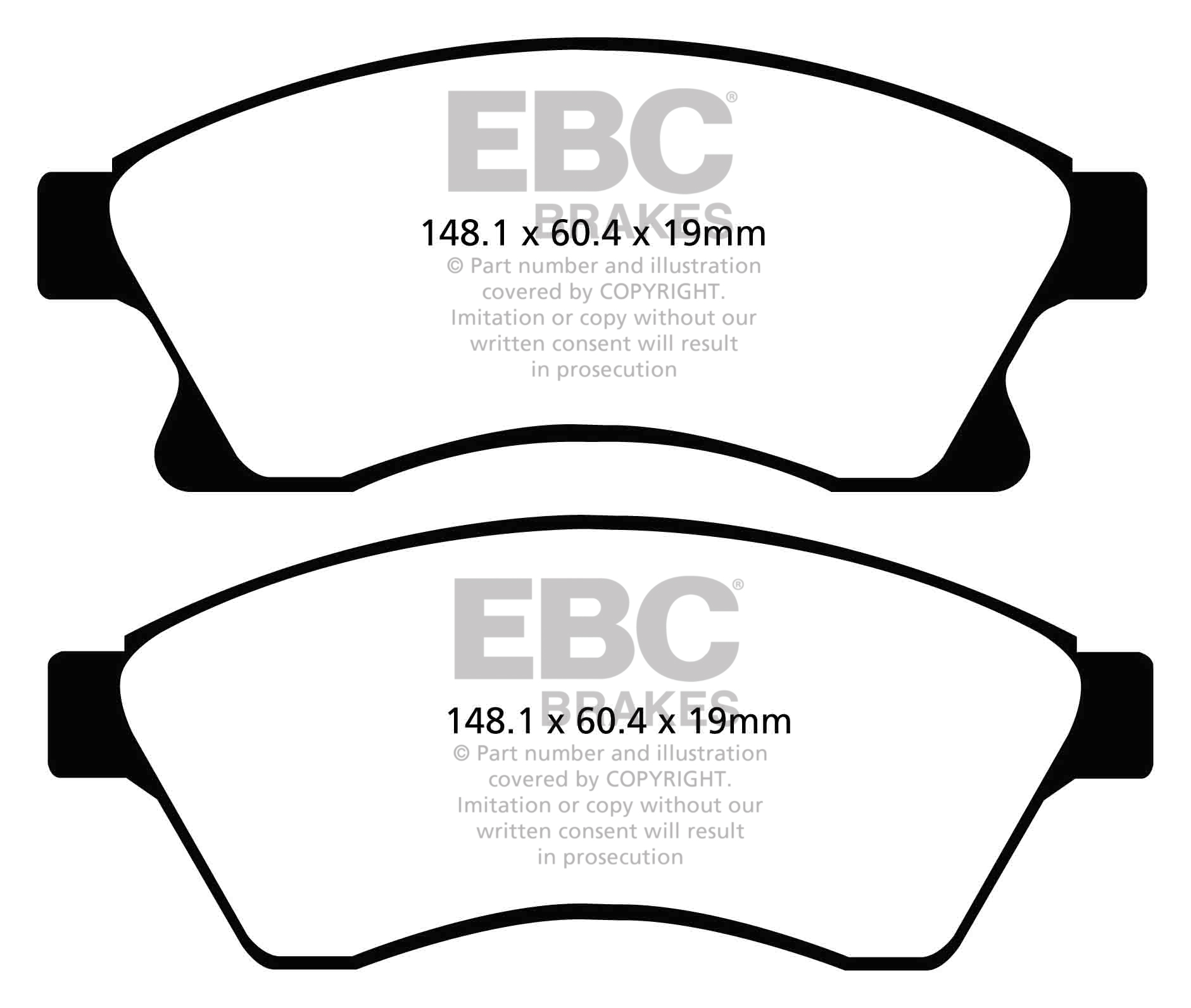 Front EBC Yellowstuff Brake Pads to fit Vauxhall Astra J 1.6 Turbo - Image 1