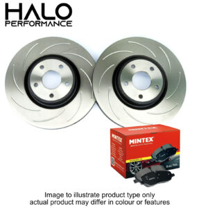 Rear Grooved Brake Discs with Mintex Pads to fit Audi S3 Quattro 8V