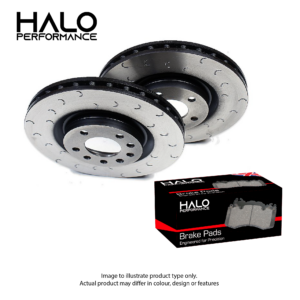 Fiesta ST Front Grooved Brake Discs and HALO Brake Pads 1.6 ST180 ST200