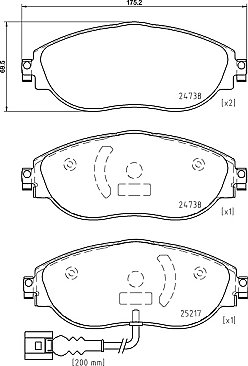 Seat Leon Cupra 2.0 Front C-Hook Brake Discs with Mintex Pads - Image 2