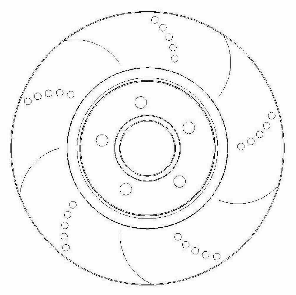 MK2 Focus ST225 Front Brake Discs and Pads Performance Dimpled and Grooved - Image 1