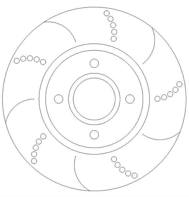 Rear Dimpled and Grooved Brake Discs for Audi Q3 TT VW Golf GTi Clubsport - Image 1