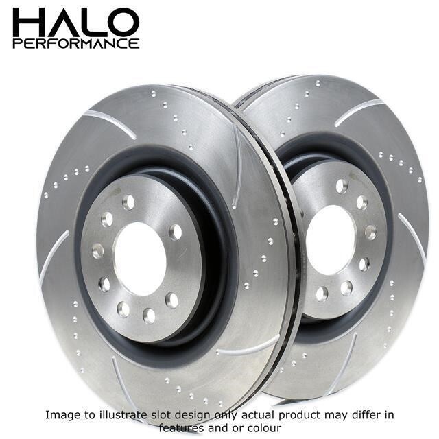 Rear Dimpled and Grooved Brake Discs for Audi Q3 TT VW Golf GTi Clubsport