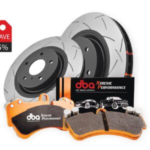 VW Golf R / Audi S3 Front DBA Grooved Discs with DBA Xtreme Pads