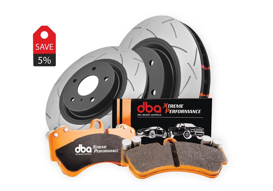 VW Golf R / Audi S3 Front DBA Grooved Discs with DBA Xtreme Pads