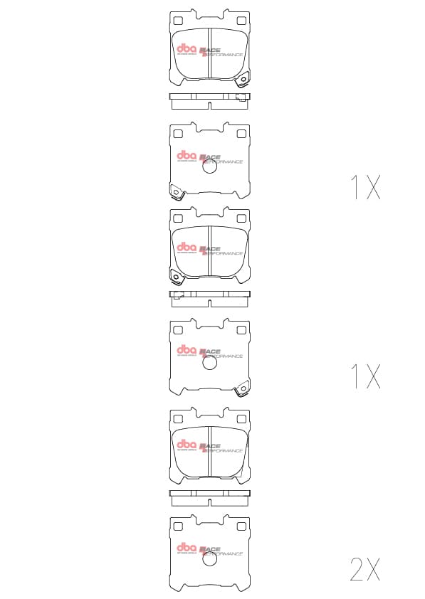 Toyota Yaris GR Rear DBA Race Performance Brake Pads - Image 1